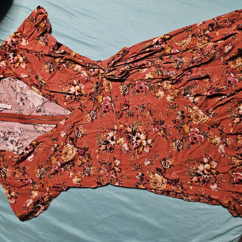 Floral Midi Dress in Rust by Xhilaration